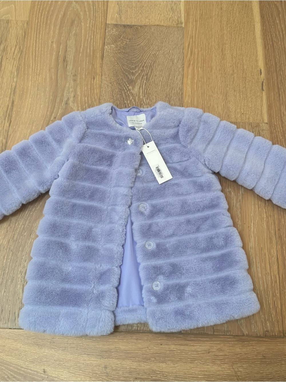 Janie and Jack faux fur cote in lavender